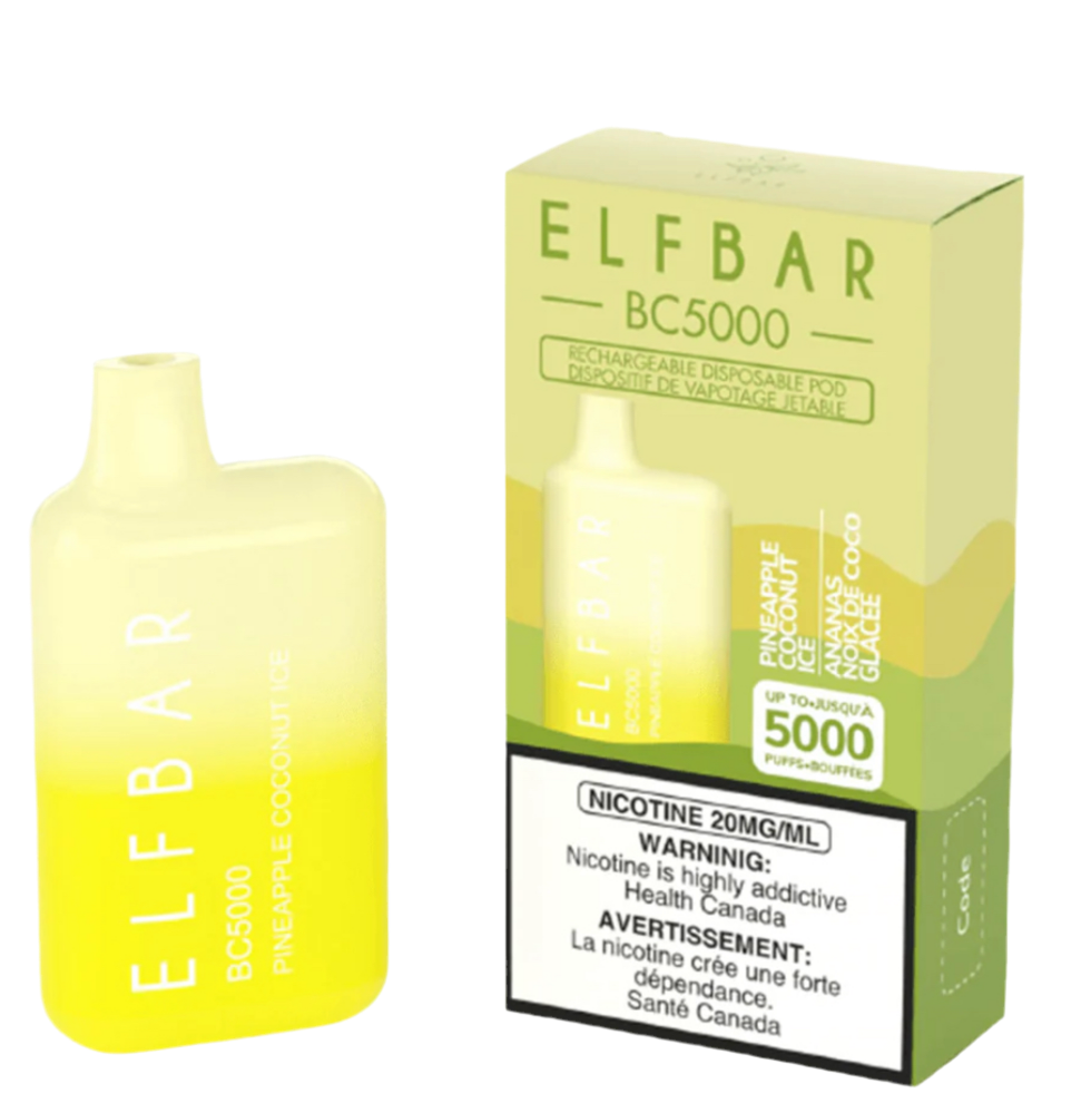 ELF BAR BC5000 DISPOSABLE VAPE - PINEAPPLE COCONUT ICE