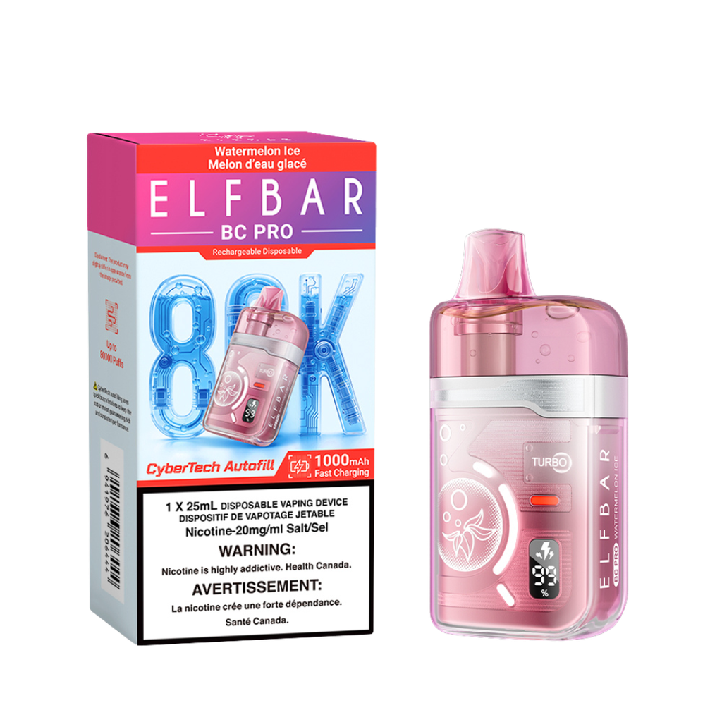 Elf Bar BC Pro 80,000 Puffs Disposable Vape|Watermelon Ice  Uni Vape