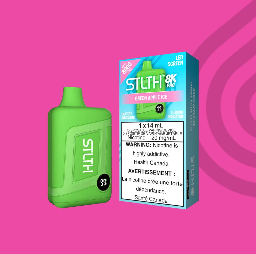 STLTH 8K PRO DISPOSABLE VAPE - GREEN APPLE ICE