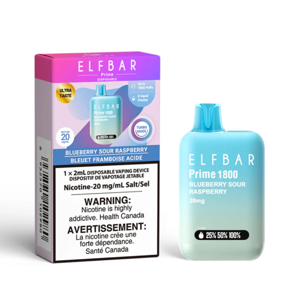 ELF Bar Prime 1800 Disposable Vape - Blueberry Sour Raspberry