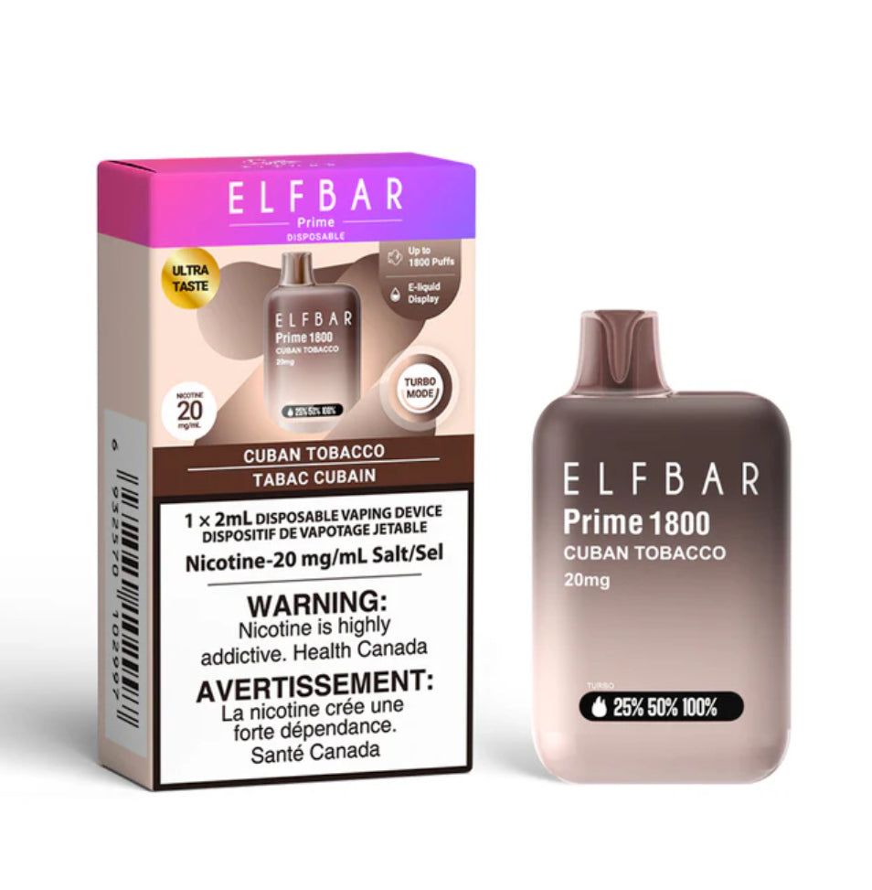 ELFBAR 1800 - cuban tobacco disposable vape 20mg