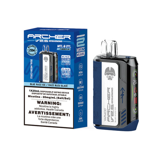 VAPMOD 25K BY ARCHER BLUE RAZZ ICE DISPOSABLE VAPE