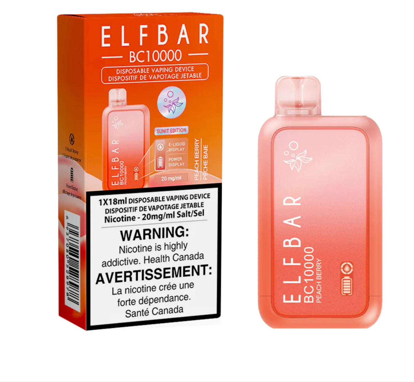 ELF BAR BC10000 DISPOSABLE VAPE - PEACH BERRY