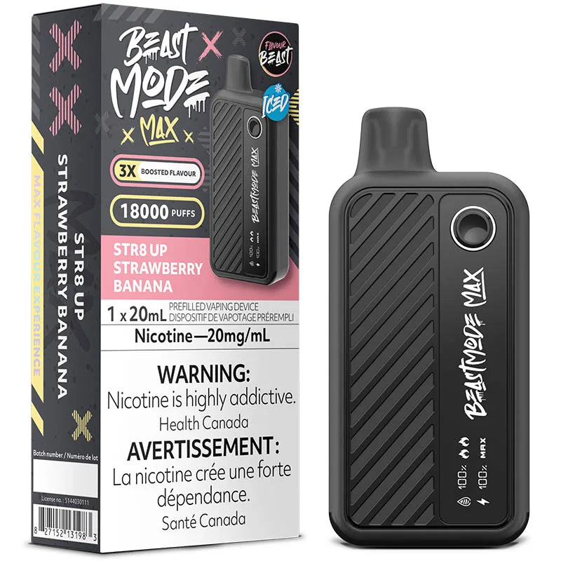 BEAST MODE MAX 18K STR8 UP STRAWBERRY BANANA BY FLAVOUR BEAST DISPOSABLE VAPE