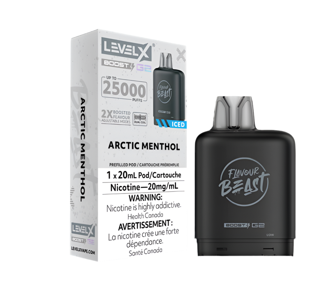 FLAVOUR BEAST LEVEL X G2 BOOST 25K PRE-FILLED POD- ARCTIC MENTHOL ICED