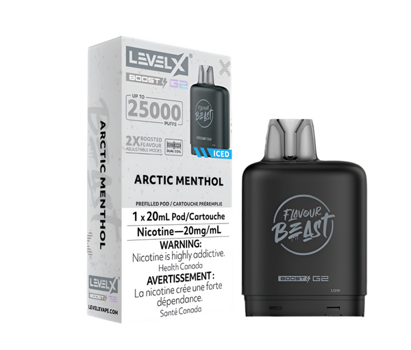 FLAVOUR BEAST LEVEL X G2 BOOST 25K POD PRÉ-REMPLI - ARCTIC MENTHOL ICED
