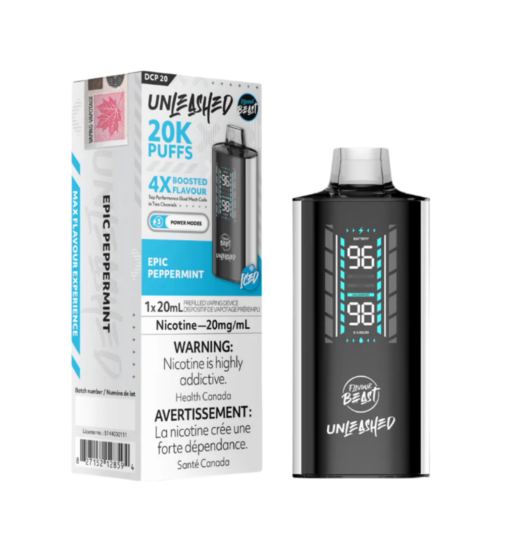 FLAVOUR BEAST UNLEASHED DCP 20K EPIC PEPPERMINT ICED DISPOSABLE VAPE