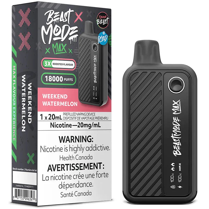 BEAST MODE MAX 18K WEEKEND WATERMELON BY FLAVOUR BEAST DISPOSABLE VAPE