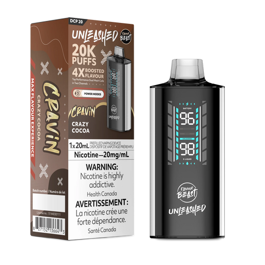 FLAVOUR BEAST UNLEASHED DCP 20K EPIC CRAZY COCOA ICED DISPOSABLE VAPE