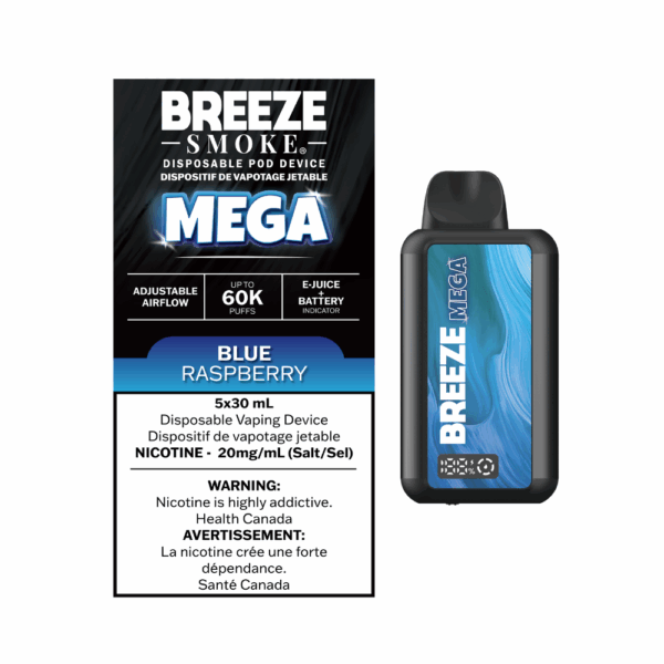 Breeze Mega 60K Puffs Disposable Vape | Blue Raspberry – Uni Vape