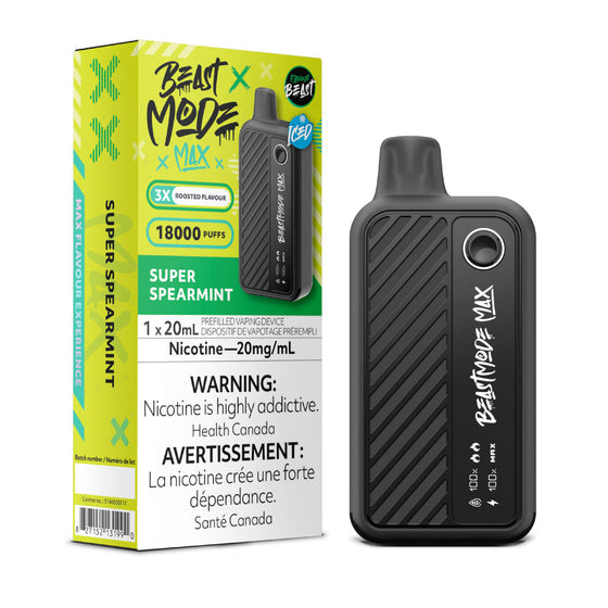 BEAST MODE MAX 18K SUPER SPEARMINT BY FLAVOUR BEAST DISPOSABLE VAPE