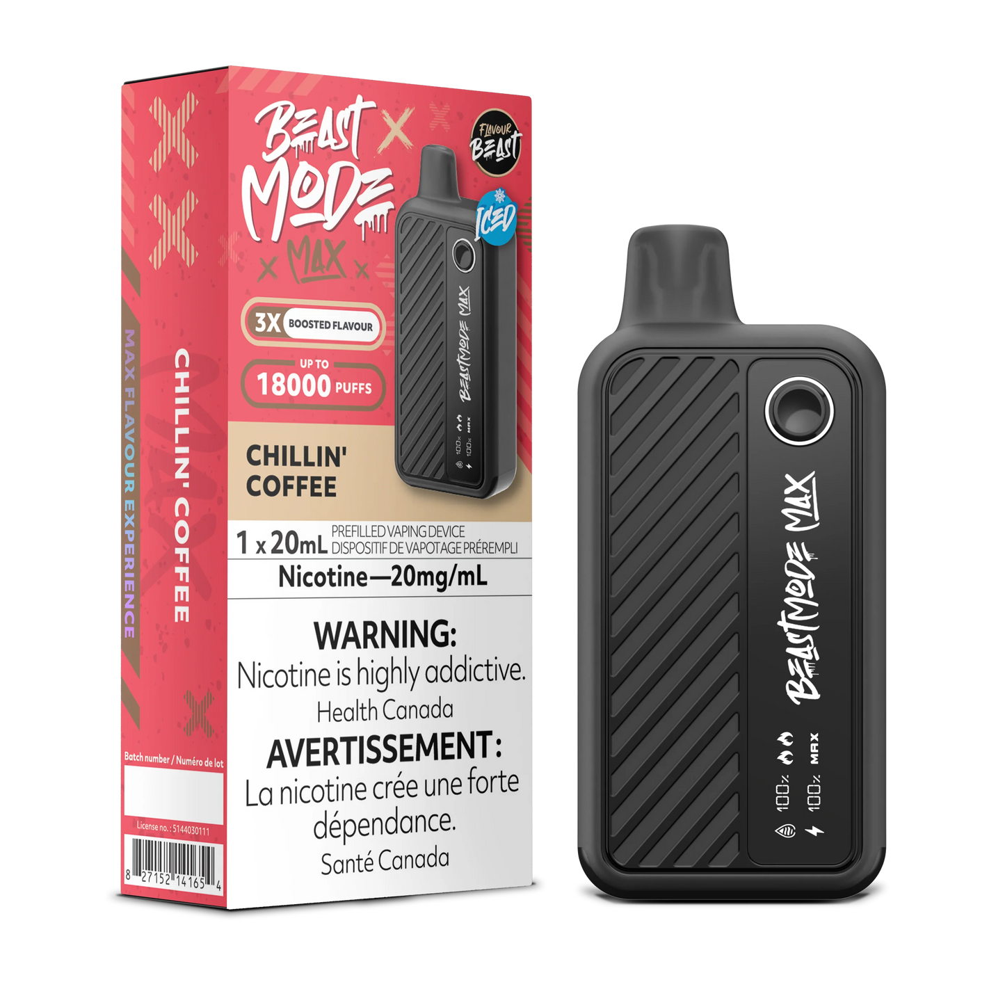 BEAST MODE MAX 18K CHILLIN COFFEE BY FLAVOUR BEAST DISPOSABLE VAPE