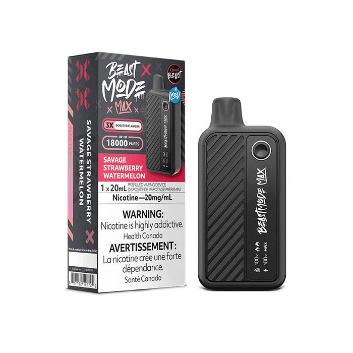 BEAST MODE MAX 18K SAVAGE STRAWBERRY WATERMELON BY FLAVOUR BEAST DISPOSABLE VAPE