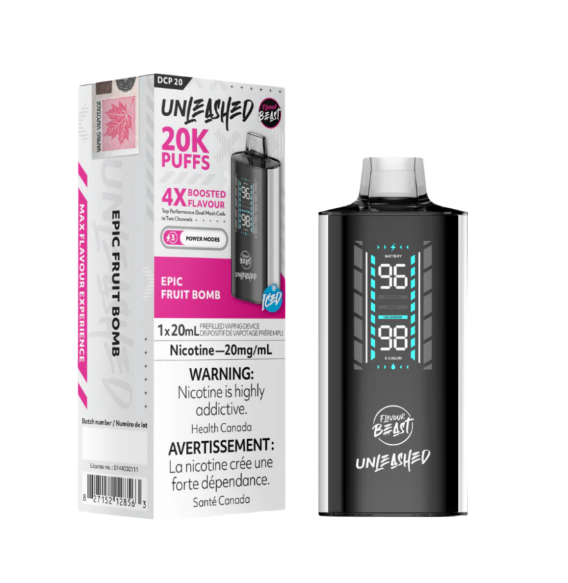 Falvour Unplug FLAVOUR BEAST UNLEASHED DCP 20K EPIC FRUIT BOMB ICED DISPOSABLE VAPE ...