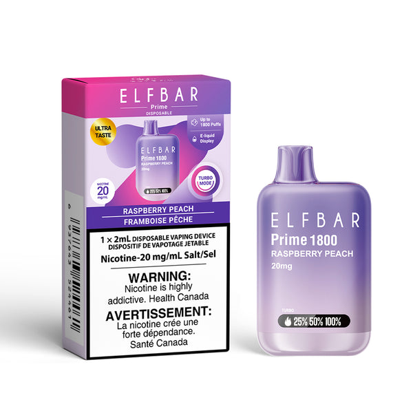 Elf Bar Prime 1800 Raspberry Peach disposable