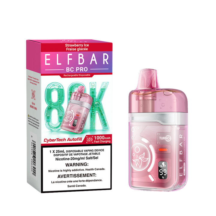 elf bar vape uk Elf Bar BC Pro 80K Disposable Vape Device - Strawberry Banana 25ml