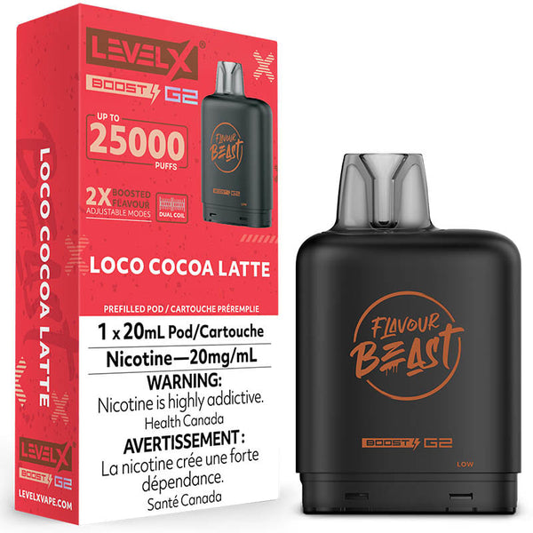 FLAVOUR BEAST LEVEL X G2 BOOST 25K PRE-FILLED POD - LOCO COCOA LATTE ICED