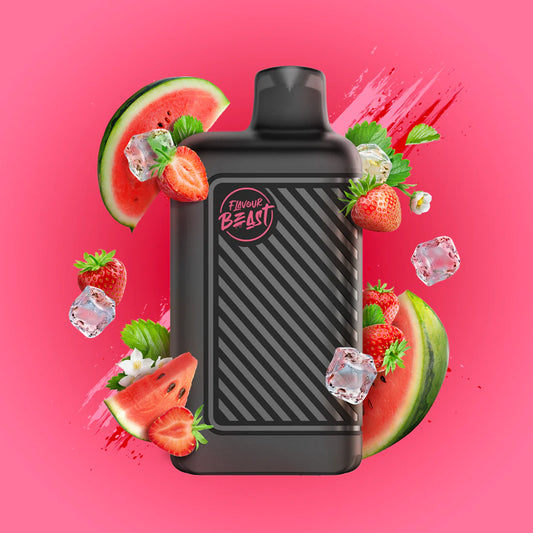 FLAVOUR BEAST BEAST MODE DISPOSABLE VAPE - SAVAGE STRAWBERRY WATERMELON ICED
