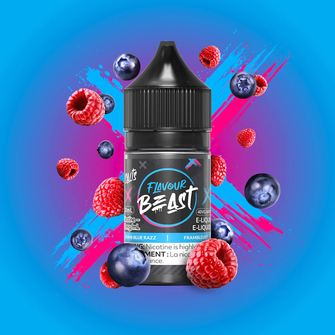 FLAVOUR BEAST E-LIQUID 30ML - BOMB BLUE RAZZ