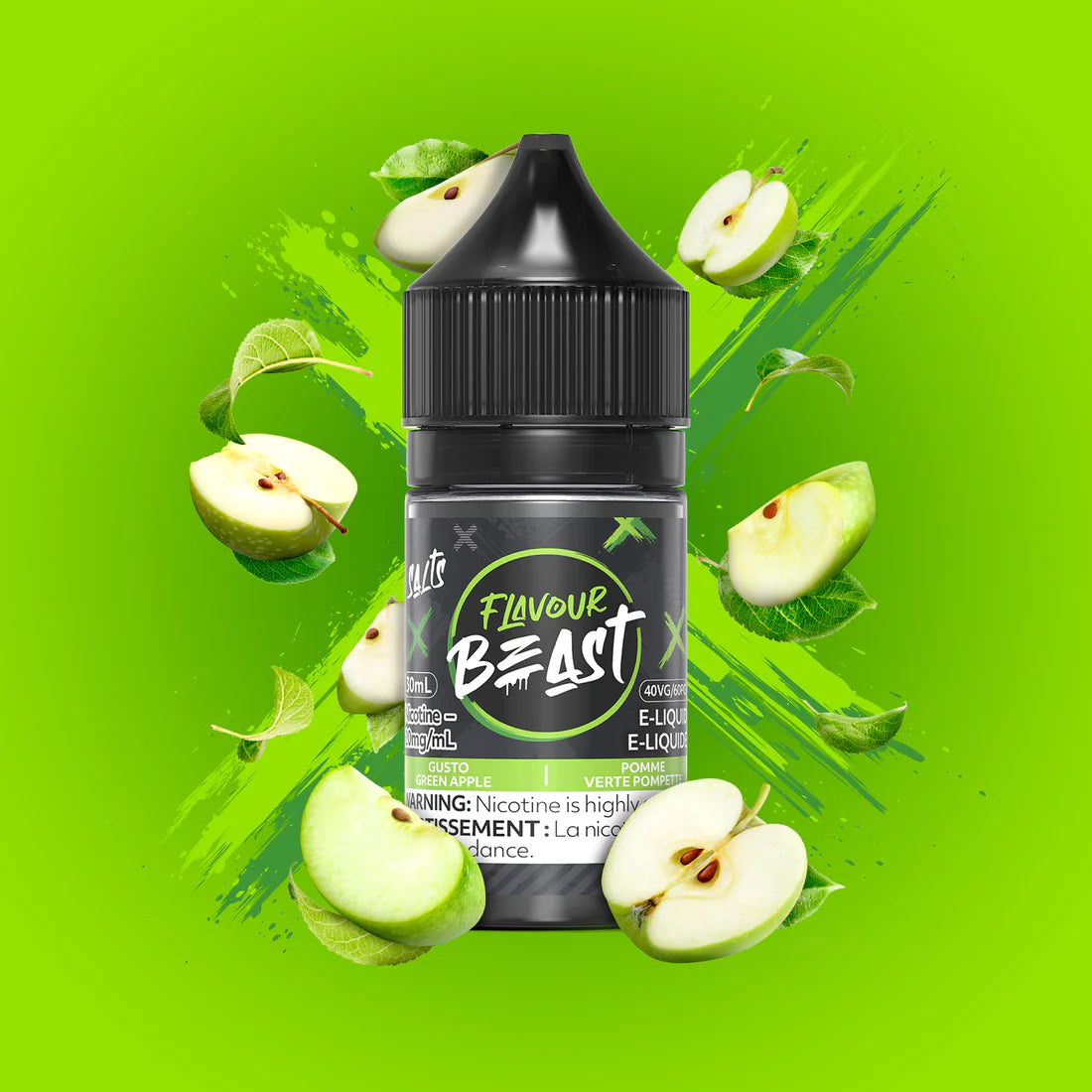 FLAVOUR BEAST E-LIQUID 30ML - GUSTO GREEN APPLE