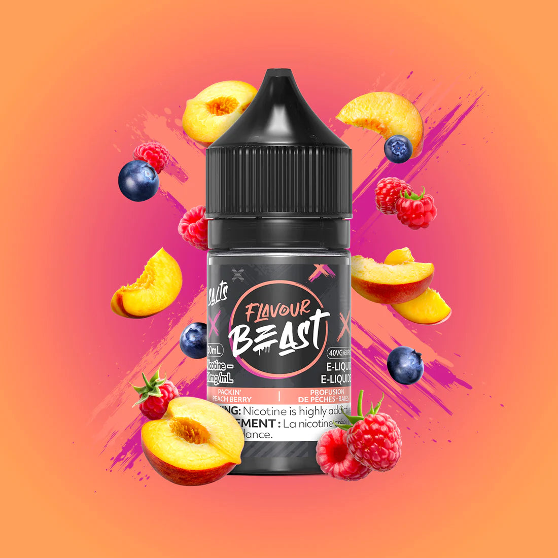 FLAVOUR BEAST E-LIQUID 30ML - PACKIN' PEACH BERRY