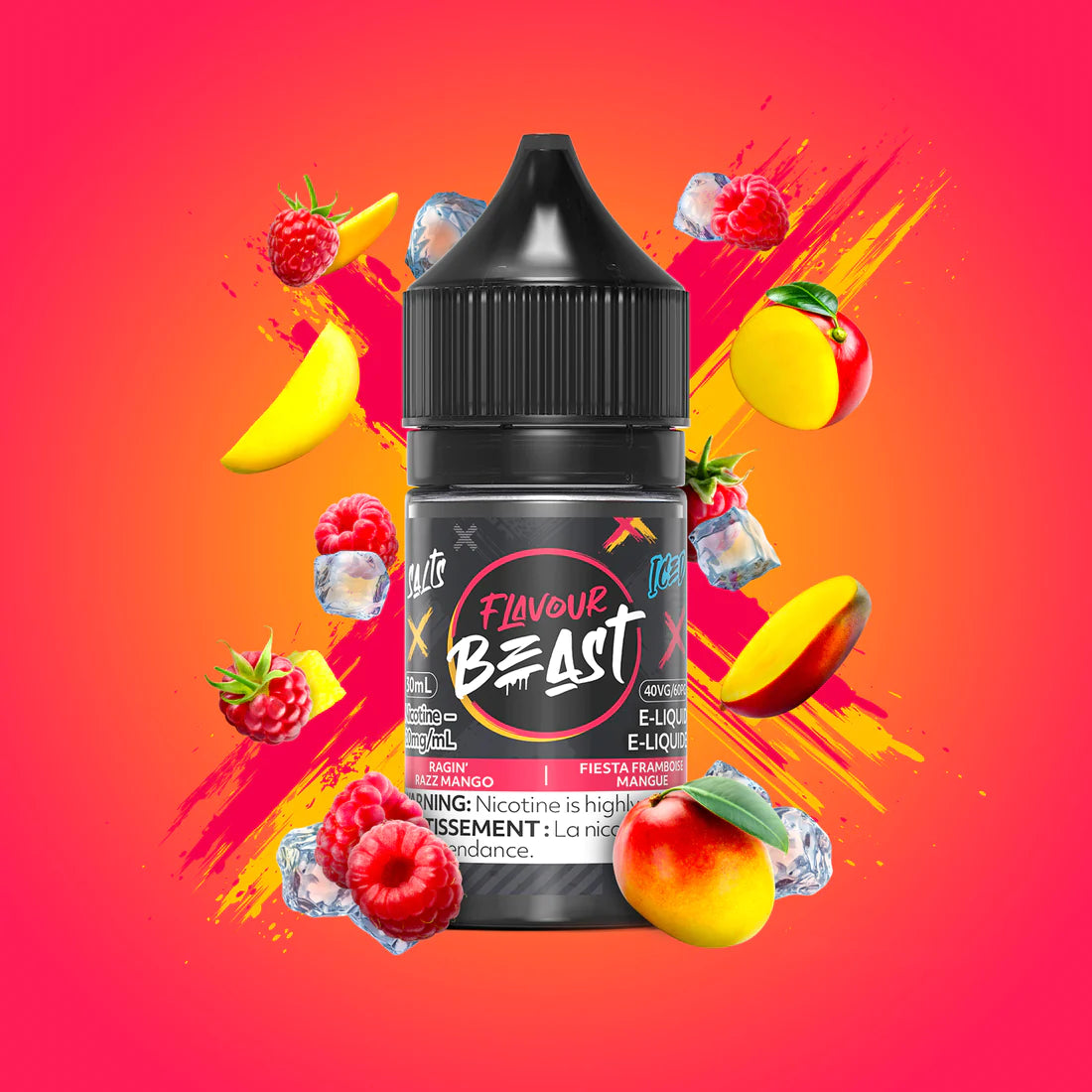 FLAVOUR BEAST E-LIQUID 30ML - RAGIN RAZZ MANGO ICED