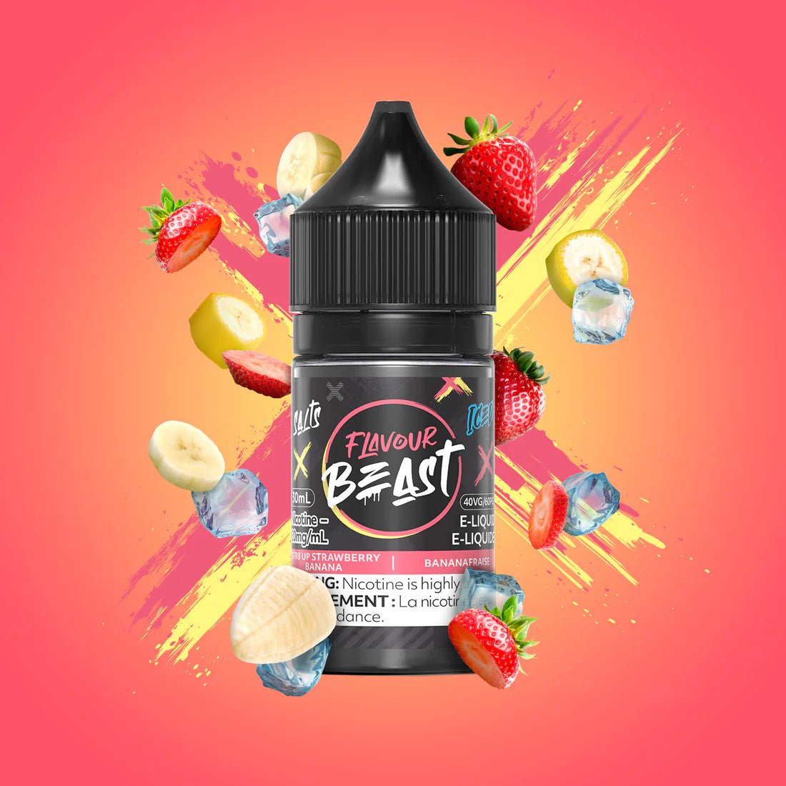 FLAVOUR BEAST E-LIQUID 30ML - STR8 UP STRAWBERRY BANANA ICED