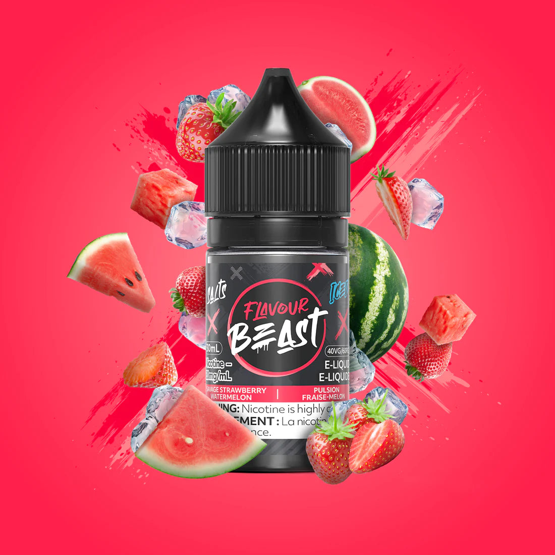 FLAVOUR BEAST E-LIQUID 30ML - SAVAGE STRAWBERRY WATERMELON ICED