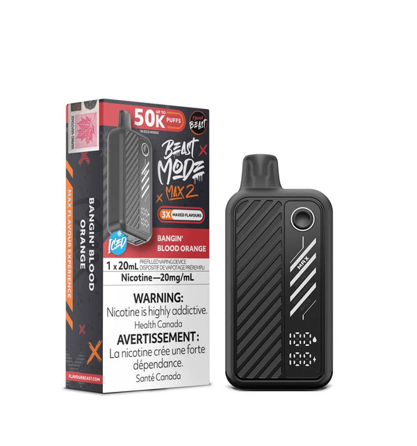 Flavour Beast Bangin’ Blood Orange disposable vape – buy yours now! Whether you're from New Brunswick, Quebec or anywhere in Canada. Visit us at Univape.ca.