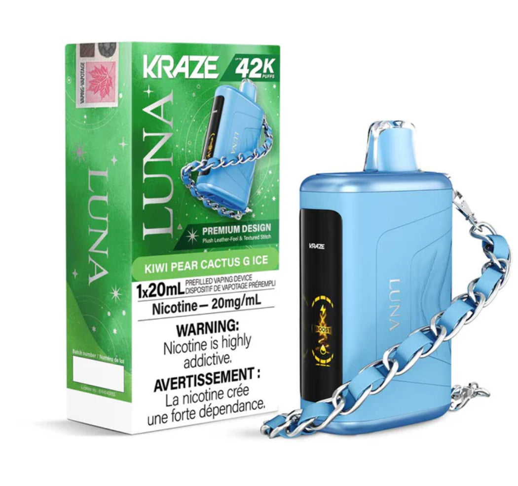 KRAZE LUNA 42K KIWI PEAR CACTUS G ICE VAPE JETABLE