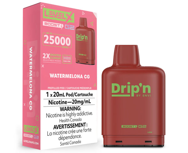 DRIP'N LEVEL X G2 BOOST 25K POD PRÉ-REMPLI - PASTÈQUE CG