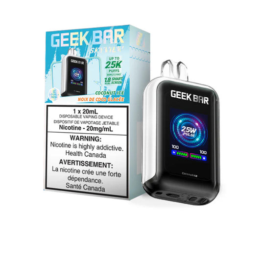 Geek Bar Skyview Disposable Vape: uptown 25000 puffs, type-c rechargeable, smart screen, three power modes. Fast shipping to Quebec available. Buy now