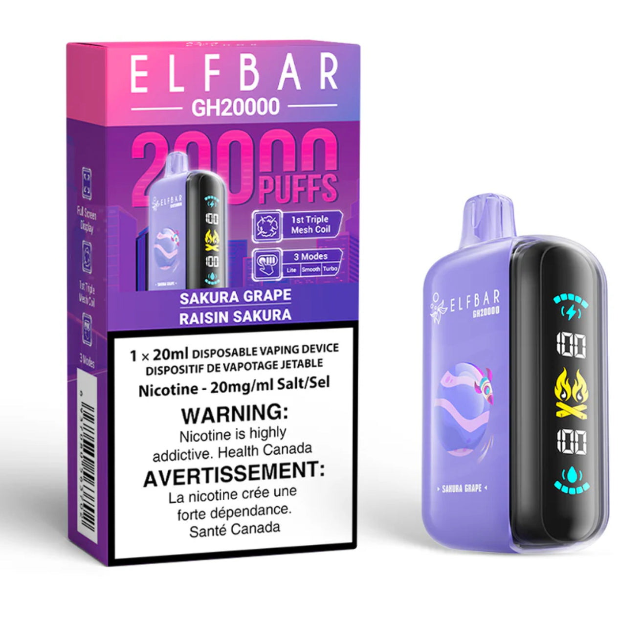 ELF BAR GH20000 DISPOSABLE VAPE- SAKURA GRAPE