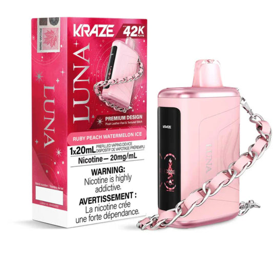 KRAZE LUNA 42K RUBY PEACH WATERMELON ICE DISPOSABLE VAPE