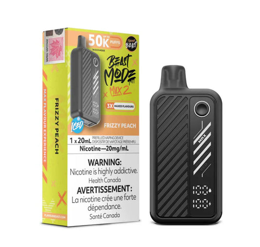 BEAST MODE MAX 2 50K FRIZZY PEACH ICE DISPOSABLE VAPE BY FLAVOUR BEAST