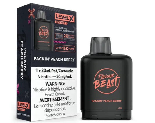 FLAVOUR BEAST LEVEL X G2 BOOST 25K PRE-FILLED POD- PACKIN’ PEACH BERRY