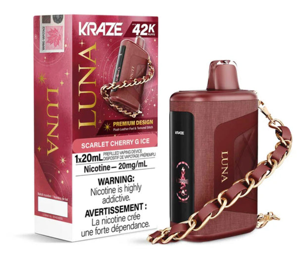 KRAZE LUNA 42K VAPE JETABLE CERISE ÉCARLATE G ICE
