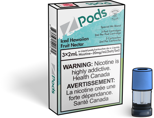 ZIIP LAB Z POD CARTRIDGE PRE-FILLED 3 PIECE PACK- ICED HAWAIIAN FRUIT NECTAR