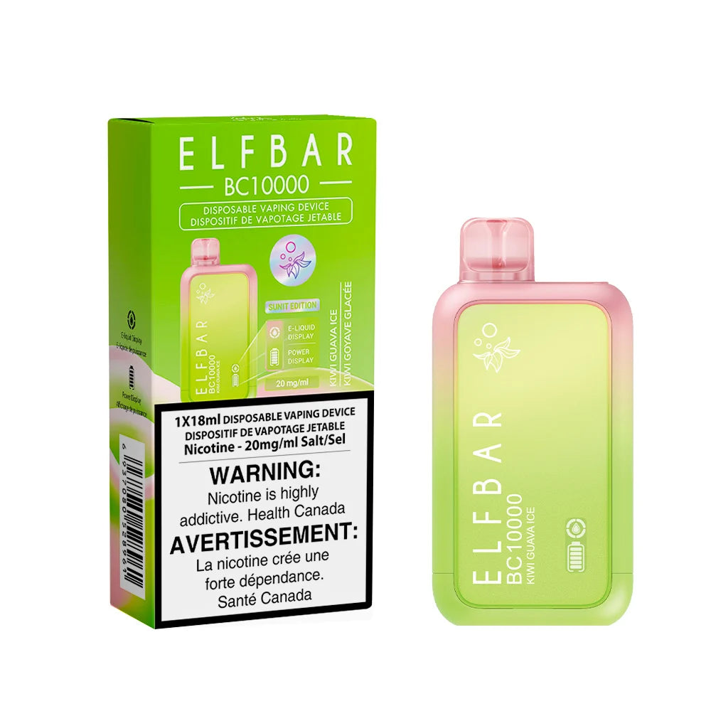 ELF BAR BC10000 DISPOSABLE VAPE - KIWI GUAVA ICE