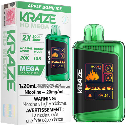 Bombe à glace aux pommes Kraze HD Mega 20k