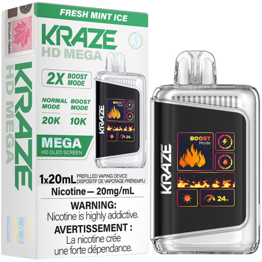 Kraze HD Mega 20K glace à la menthe fraîche