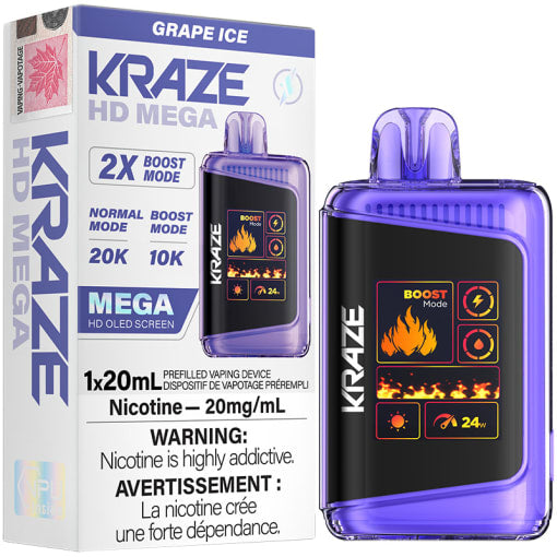 Kraze hd mega 20k grape ice