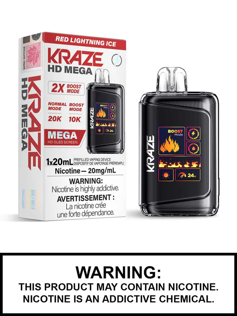 Kraze hd mega 20k red lightning ice