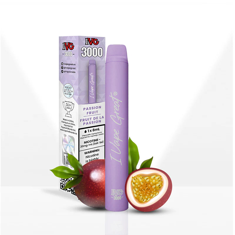 IVG 3000 DISPOSABLE VAPE - PASSION FRUIT (POS)