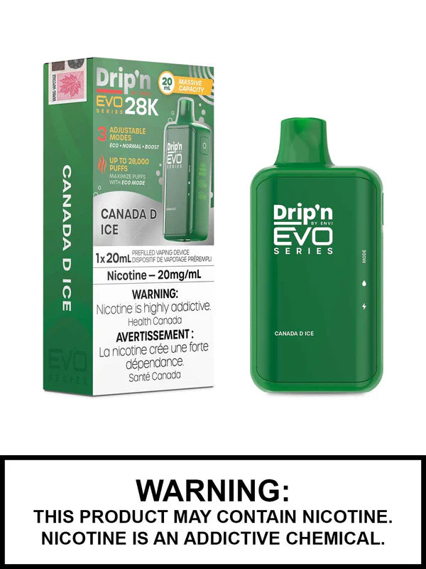 ENVI DRIP'N EVO 28K DISPOSABLE VAPE - CANADA D ICE