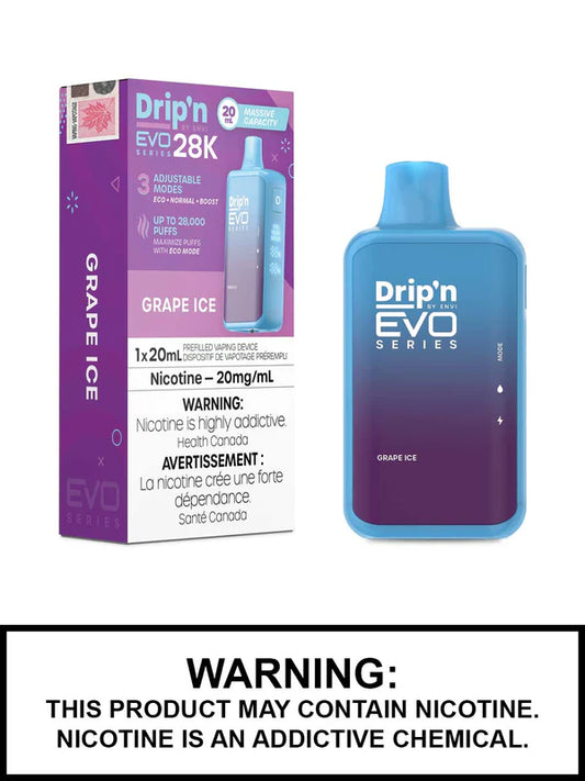 ENVI DRIP'N EVO 28K DISPOSABLE VAPE - GRAPE ICE