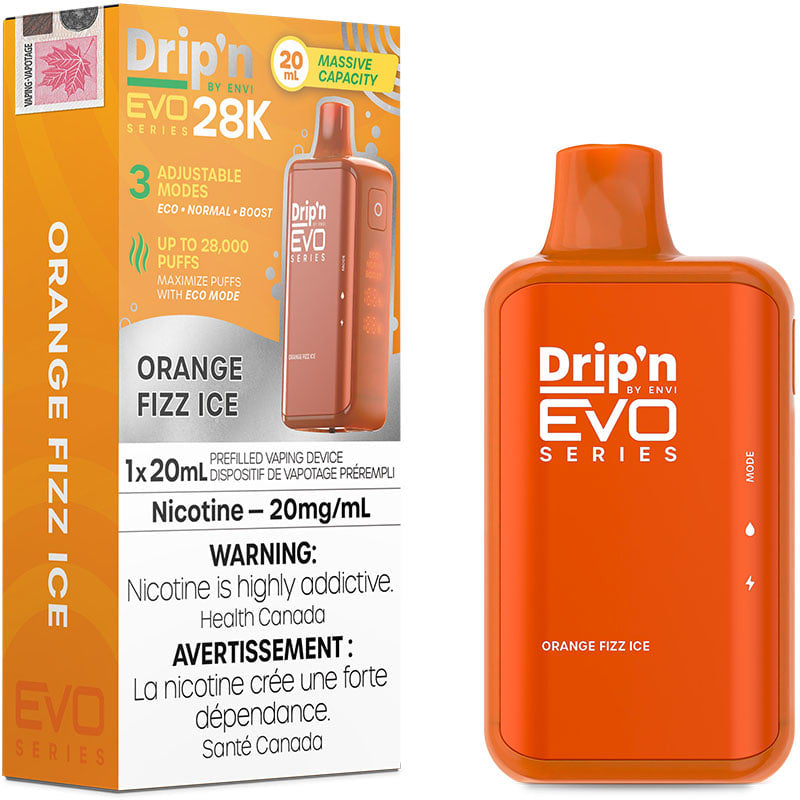 ENVI DRIP'N EVO 28K DISPOSABLE VAPE - ORANGE FIZZ ICE