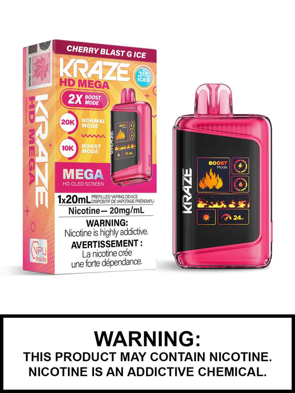 Kraze HD Mega 20K Cherry Blast G Ice
