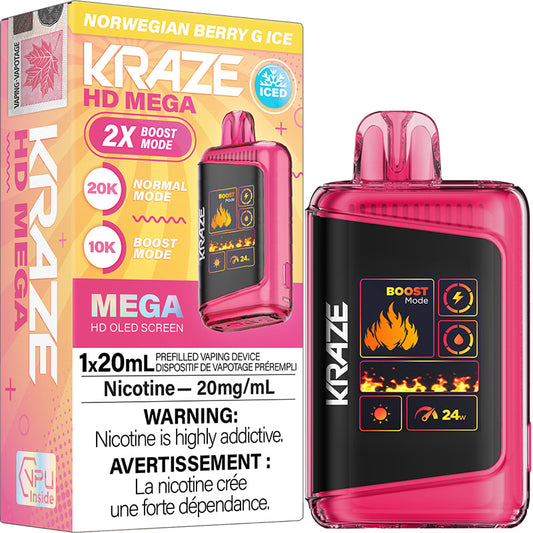 Kraze hd mega 20k Norwegian Berry G Ice