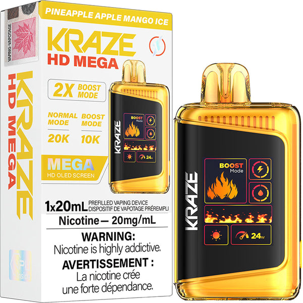 Kraze HD Mega 20K Ananas Pomme Mangue Glace